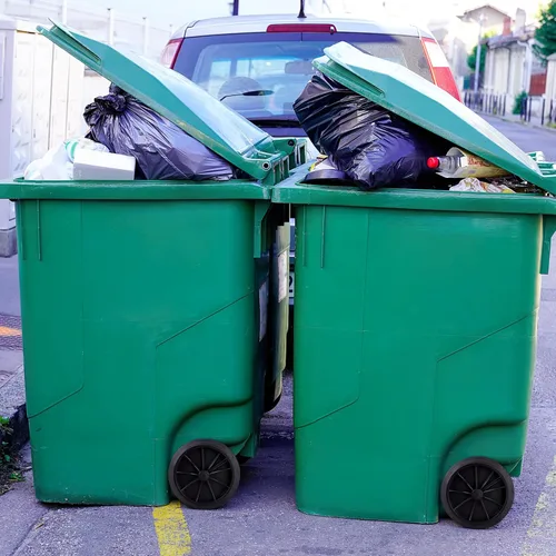 Vista 5 de Cabilock El kit de repuesto universal de ruedas de cubo de basura incluye 2 ruedas de goma y piezas de reparación resistentes de eje hueco de 18.9