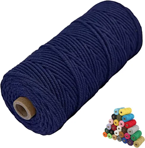 Vista 58 de Cordón de algodón para macramé, hilo torcido de 4 capas, cuerda de algodón natural, suministros perfectos de macramé, para hacer soportes colgantes