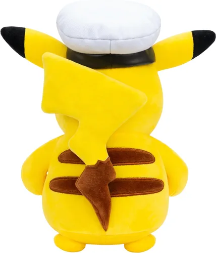 Vista 5 de Pokemon Capitán Pikachu de peluche - Pikachu de 8 pulgadas de felpa suave con sombrero de Capitán y detalles auténticos