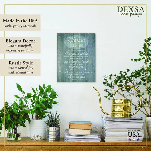 Vista 4 de DEXSA House Blessing - Placa de madera fabricada en los Estados Unidos - 11.75 x 15 pulgadas - Decoración de pared con marco elegante Ojo