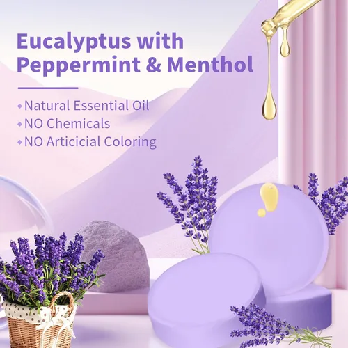 Vista 2 de Vaporizadores de ducha, regalos de aromaterapia para mujeres, paquete de 18 bombas de ducha de aceite esencial de eucalipto orgánico, lavanda