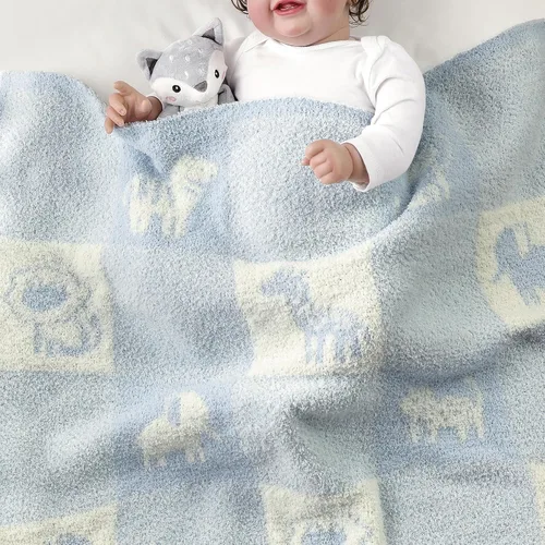 Vista 3 de CREVENT Manta de bebé de 75x100cm de punto suave y cálida de 30"x40" para niñas y niños, esenciales para recién nacidos, regalo para baby shower