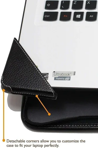 Vista 2 de Contour Series - Black Heavy Duty Leather Protective Case - Compatible with CHUWI CoreBook X 14" Laptop