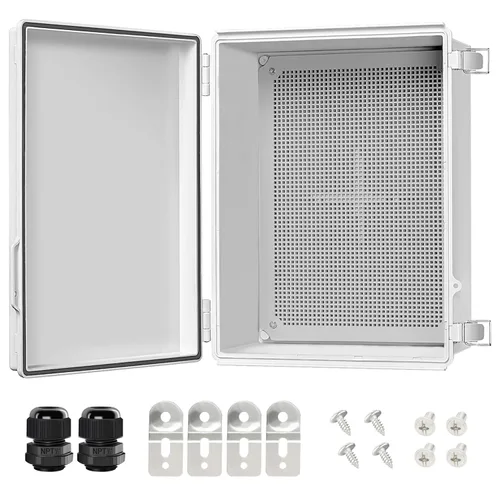 Vista 37 de LeMotech Caja Eléctrica, IP67 Impermeable con Bisagras Cubierta Transparente Pestillo de Acero Inoxidable Caja de Conexiones, Carcasa Eléctrica