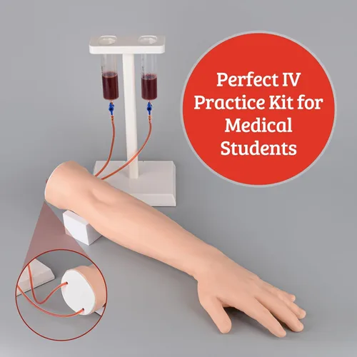 Vista 3 de SimCoach Kit de práctica de flebotomía, kit de práctica IV con brazo de flebotomía, kit de práctica de venopunción e inyección para entrenamiento