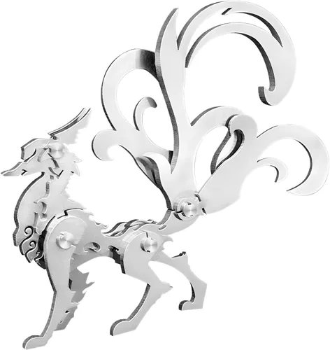 Vista 20 de Kits de modelo de metal 3D, rompecabezas de metal 3D de lobo mecánico, serie de animales de acero DIY, rompecabezas simples 3D, decoración