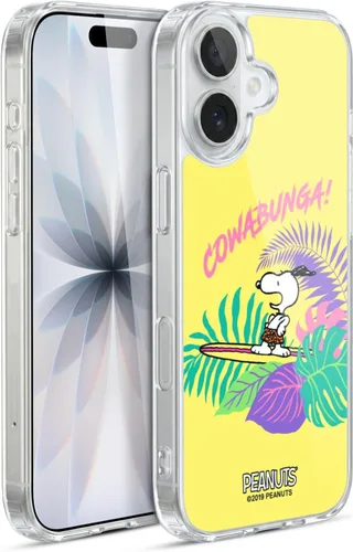 Vista 166 de Head Case Designs Funda de gel suave con licencia oficial de Peanuts Tropical Surf Snoopy Aloha Disco compatible con Apple iPhone 13 Mini Surf
