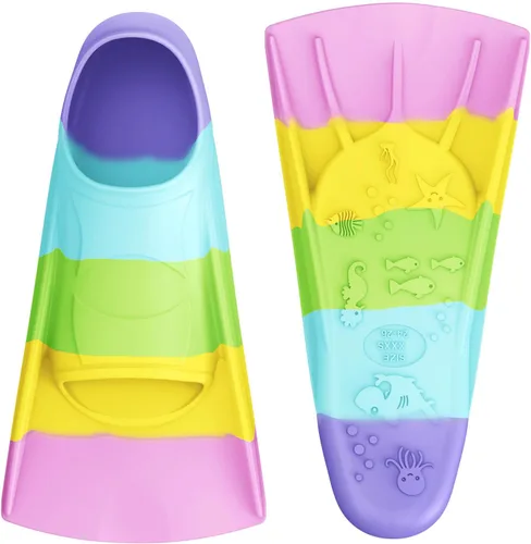 Vista 25 de Gintenco Aletas de Natación, Aletas de Natación para Niños para Natación de Vueltas, Aletas de Tamaño de Viaje con Bolsa de Malla, Aletas