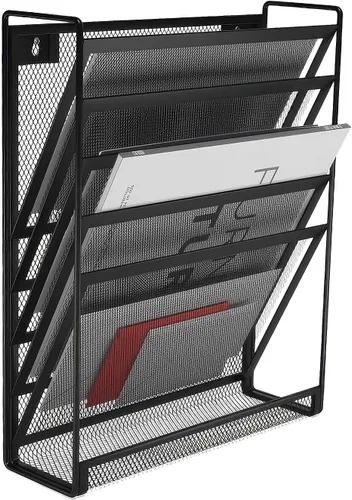 Vista 4 de TRU RED Archivador de pared con letras de malla, organizador colgante de 5