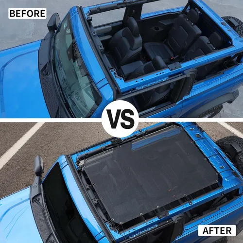 Vista 2 de JWWY Parasol de malla para el sol, protección solar para bikini en la parte superior del techo, malla de protección solar para 2021-2026+ Ford