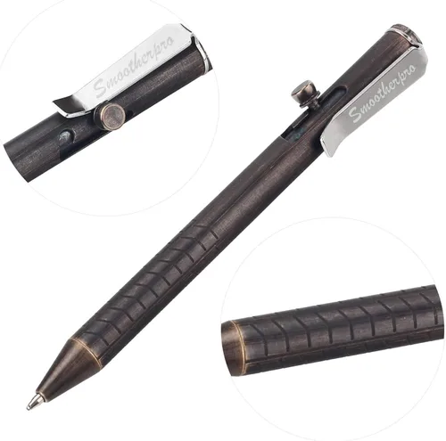 Vista 4 de SMOOTHERPRO Bolígrafo de acción de perno de latón macizo, compatible con Natural