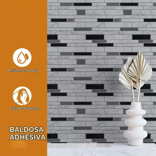 Vista 4 de WOWSTAR 10 láminas de azulejos autoadhesivos para salpicaduras de cocina, azulejos adhesivos para pared de cocina (12 x 12 pulgadas, mármol blanco)