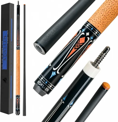 Vista 21 de KONLLEN Carbon Fiber Pool Cue Low Deflection Pro Taper Billiard Cue 001 1.0 KL-08 Azul