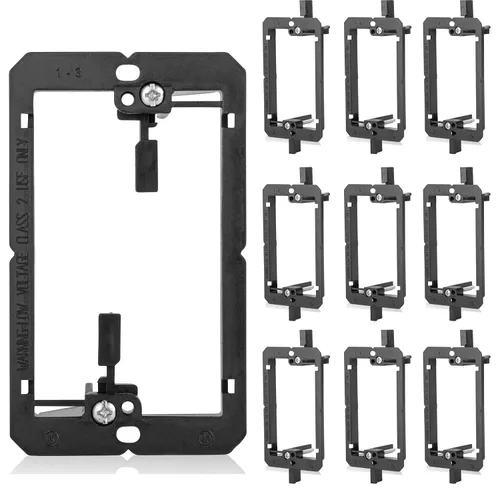 Vista 8 de Paquete de 25 soportes de montaje de bajo voltaje, 1 pandilla, 2 anillos, cables para paneles de yeso que pasan a través de placa de pared, placa