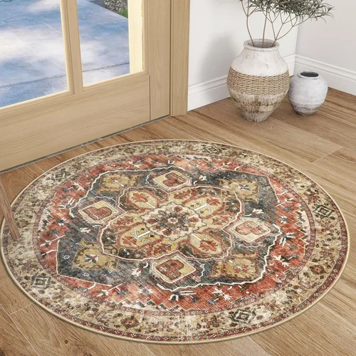 Vista 61 de SIILOOM Alfombra lavable de 2 x 3 pies, alfombra suave color taupe ceniza para entrada, tapete antideslizante para puerta de interior, tapete