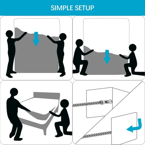 Vista 6 de Protección de colchón con zíper para cama individual impermeable (4/5/7/9 pulgadas), funda para colchón de 6 lados con zíper, compatible con Amazon