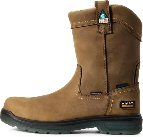 Vista 2 de ARIAT Turbo Pull-On Csa - Botas de trabajo impermeables con punta de carbono para hombre, Marrón
