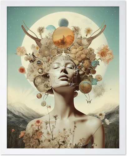 Vista 8 de Poster Master Póster OVNI – Impresión de mujer enmascarada – Arte extraterrestre – Arte surrealista – Arte de ciencia ficción – Regalo para hombres