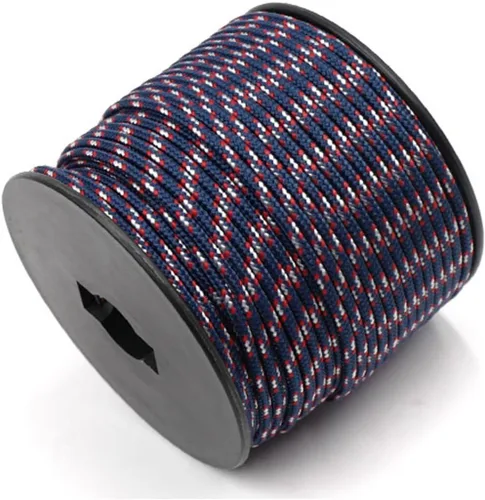Vista 8 de Cuerda de nailon trenzada sólida de 1/8 pulgadas (3mm) de 164 pies, 5 hebras, paracord, cuerda delgada para manualidades, multiusos, resistente a