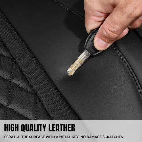 Vista 9 de Car Pass Funda de asiento trasero, brillantes, acolchadas, cuero napa, impermeable, transpirable, protector de ajuste universal para automóvil