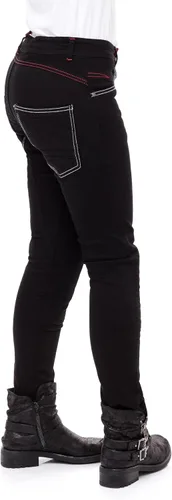 Vista 4 de Skylinewears Women's Reinforced Motorcycle Riding Jeans Biker Racing Pants with Aramid Lining and Removable Padding Negro