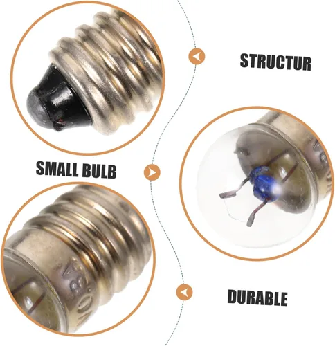 Vista 8 de SOLUSTRE 10 unids soporte de plástico pequeñas linternas mini LED E10 linterna bombillas reemplazo 12v prueba luz E10 bombilla LED bombillas