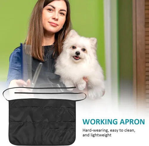 Vista 3 de Adjustable Multi-pocket Cleaning Apron for Men and Women Sturdy Hair Stylist and Workshop Apron with Tie Back Water-resistant Kitchen for Home Use