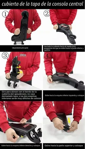 Vista 7 de Funda para reposabrazos de consola central, consola de protección completa, reposabrazos de cuero, accesorios interiores para Chevrolet Camaro