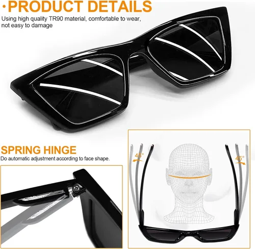 Vista 5 de Gafas de sol de lectura de gran tamaño para mujer, con protección UV completa de ojo de gato, 1.0, 1.25, 1.5, 1.75 a 4.0