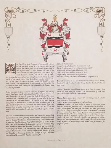 Vista 2 de Mr Sweets Lamy Coat of Arms, Crest & History 8.5x11 Print - Name Meaning, Genealogy, Family Tree Aid, Ancestry, Ancestors, Namesakes - Surname