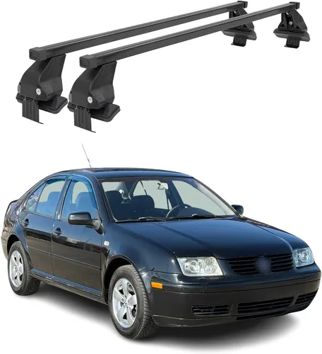 Vista 12 de OMAC Barras transversales de techo para VW Jetta A4 2000-2005 bloqueable 110 libras aluminio negro 2 piezas se adapta a portadores de carga, kayak
