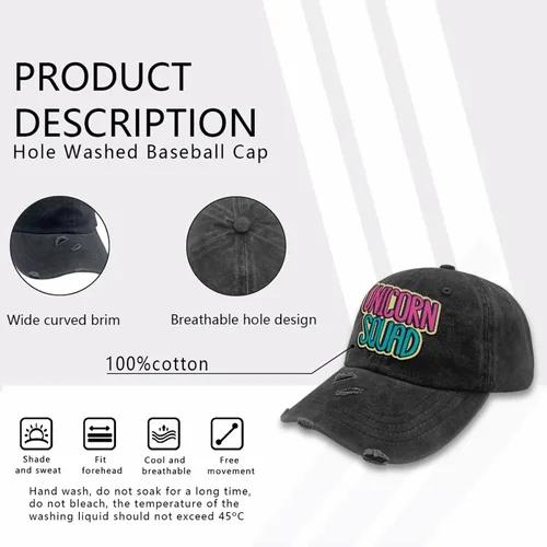 Vista 7 de Gorras de béisbol undefined - Gorras de golf ajustadas para mujer, gorra ligera de unicornio para escuadrón