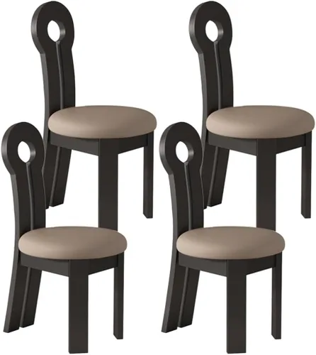 Vista 71 de YVYKFZD Dining Chairs Set, Solid Wood Dining Room Chair, Upholstered Kitchen Chairs, Unique Key-Shaped Living Room Chair, for Offices Bedroom Study