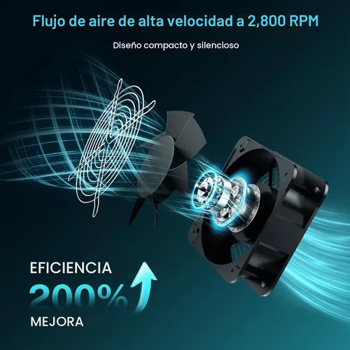 Vista 4 de HG Power Ventilador solar de 25 W para gallinero con termostato 24/7