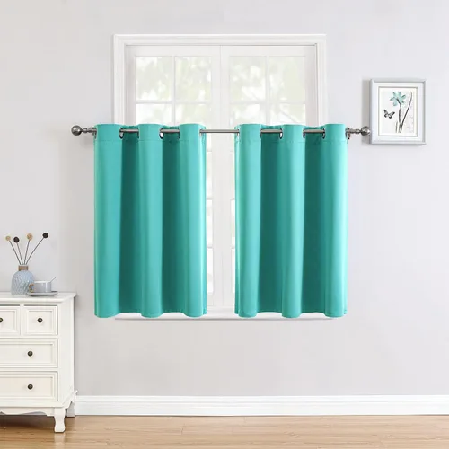 Vista 71 de ChrisDowa - Cortinas cortas para ventana de 40 pulgadas para dormitorio - Cortinas cortas con ojales y aislamiento térmico para oscurecer