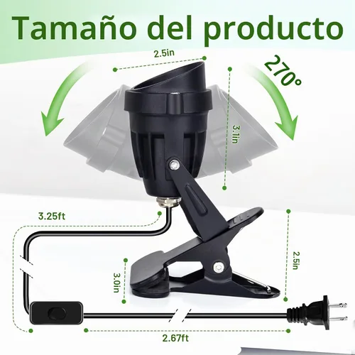 Vista 7 de FZWLE Spot Lights Clamp Indoor Spotlights, 7W Clip on Lights Daylight White Uplights with 6FT Cord and Switch for Trade Show, Workshop, Billboard