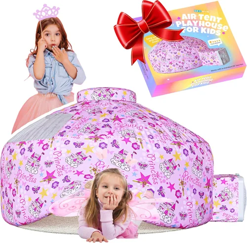 Vista 12 de Skywin Tienda de Aire para Niños (77" x 50") Se Construye en 30 Seg, Tiendas para Niños Pequeños de Interior para Juego Imaginativo, Espaciosas