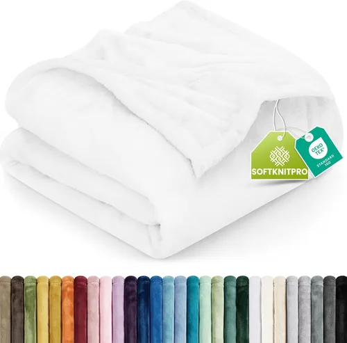 Vista 81 de Utopia Bedding - Manta de vellón de lujo, mullida, antiestática; manta de suave microfibra de 8.8 oz/yd² (300 g/m²) para sofá y cama; tamaño Gris