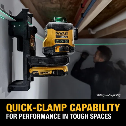 Vista 12 de DEWALT Nivel láser máximo de 20 V, láser de línea cruzada, 3X360, verde, solo herramienta (DCLE34031B)