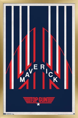 Vista 14 de Trends International Top Gun - Póster de pared de casco Maverick, 14.725 x 22.375 pulgadas, versión enmarcada de madera de granero