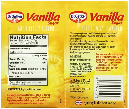 Vista 2 de Dr. Oetker Azúcar de vainilla, 0.32 onzas (paquete de 12)