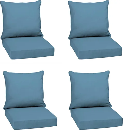 Vista 20 de Arden - Juego de cojines de asiento profundo para exteriores, 22x24, aguamarina