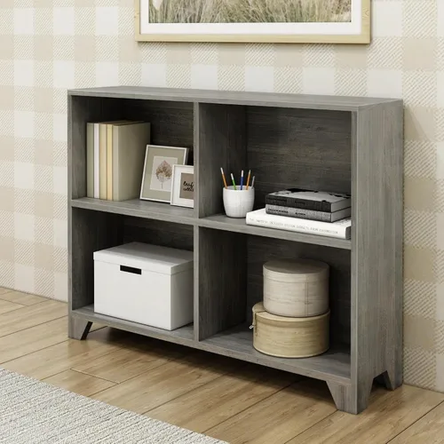 Vista 6 de Max & Lily Estantería moderna de 2 estantes, de madera maciza para dormitorio de niños, madera flotante Low VOC Finishes, Engineered Wood, Space
