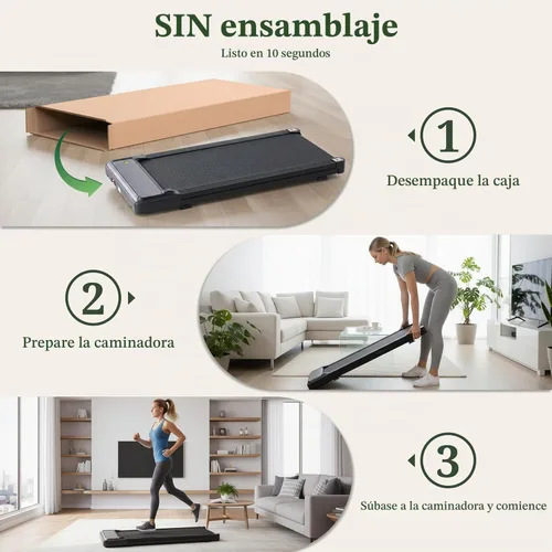 Vista 6 de Walking Pad Under Desk, 3 in 1 Portable Treadmills for Home Small Space Negro