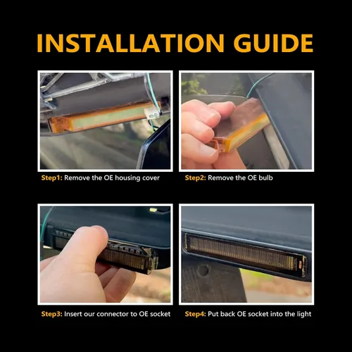 Vista 6 de Luces LED de señal de giro para espejo lateral Compatibles con Ford F150 2004-2014 Lámparas Reflectoras Raptor 2010-2014 Expedition 1997-2007 Luces