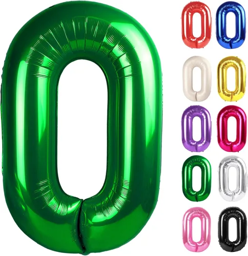 Vista 12 de Globo negro del número 0 de 40 pulgadas – globo número 0, decoraciones