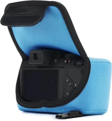 Vista 9 de MegaGear Nikon Coolpix L840 - Funda de neopreno para cámara, con mosquetón, color azul