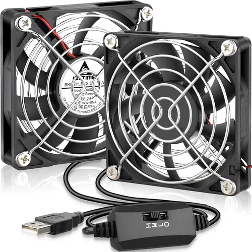 Vista 9 de GDSTIME Ventiladores USB duales de 1.575 in con control de 3 velocidades 5V