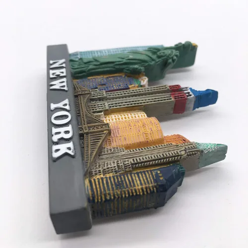 Vista 3 de Imán de nevera de Nueva York, Estados Unidos, resina 3D, hecho a mano, artesanía, turista, viaje, ciudad, recuerdo, colección, etiqueta, nevera