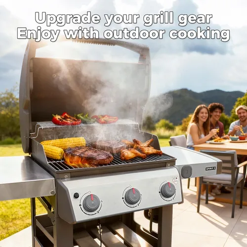 Vista 7 de QuliMetal Barras Saborizadoras de 15.3 pulgadas para Parrillas Weber Spirit E310, Spirit 300, Spirit II 300, E315 E320 E330 S310 S315 S320 S330